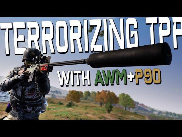 TERRORIZING TPP SOLO WITH AWM+P90 - I feel like a bully :( - PUBG