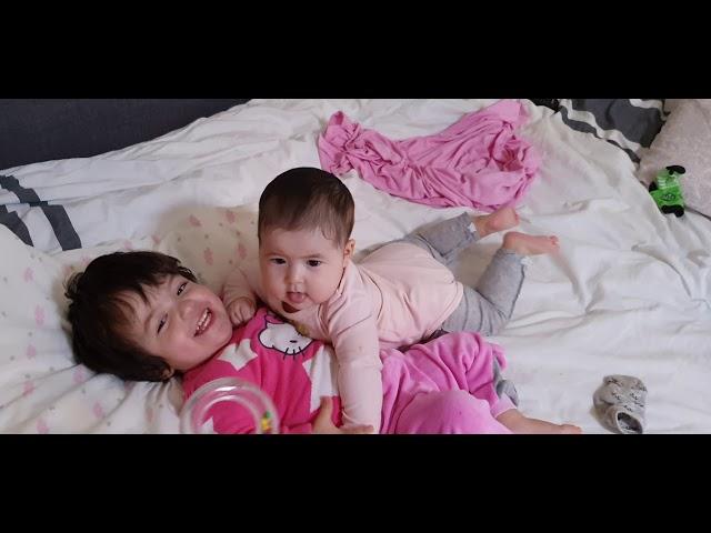 Mahinur playing with her sister