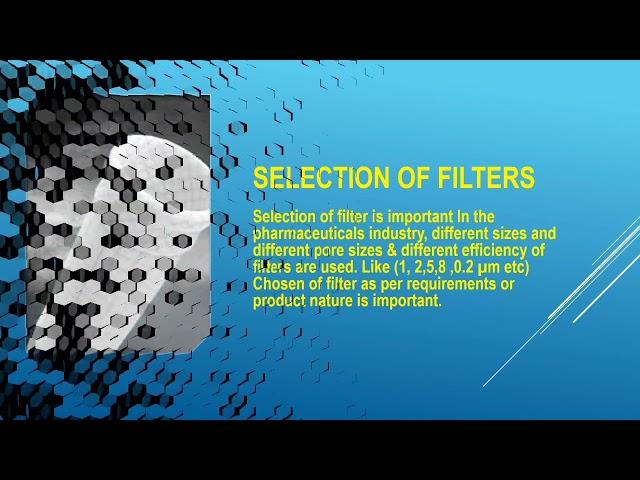 Filters in Pharmaceuticals