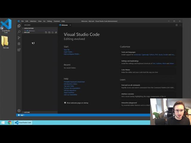 Create a project folder (Visual Studio Code), create a file and open the Terminal (2/5)