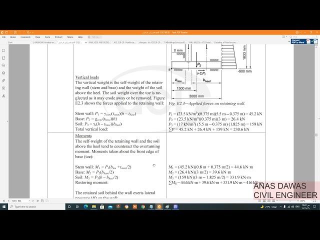 Design Retaining Wall Example 1