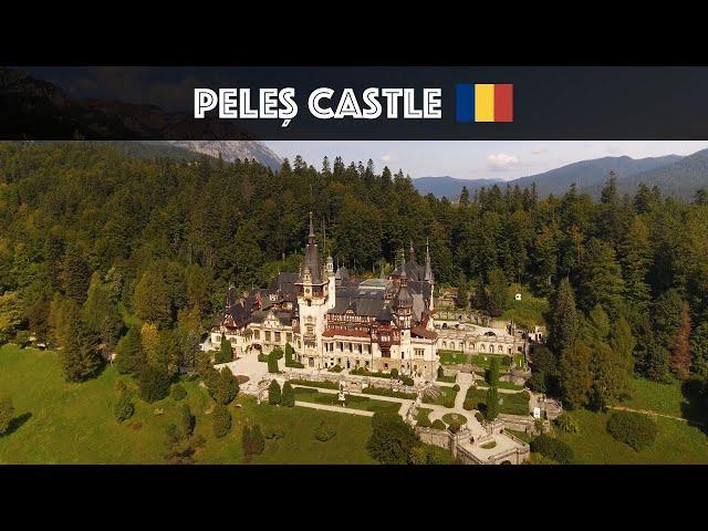 Peleș Castle in Sinaia, Romania 4K Drone Footage