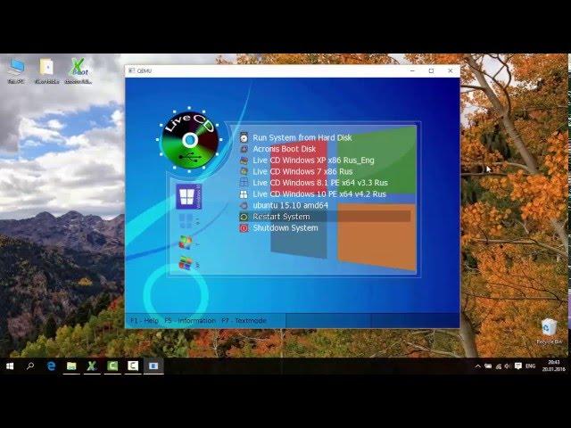 create multiboot live cd acronis, windows 7, windows 8.1, windows 10 and ubuntu