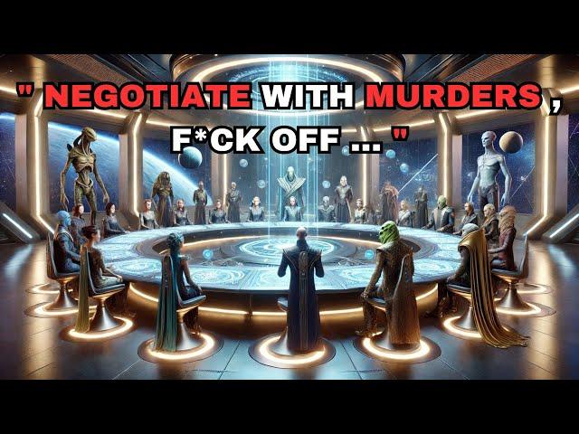 PANIC Erupts in Galactic Council As Humans REFUSE To Negotiate   HFY   Sci Fi Stories