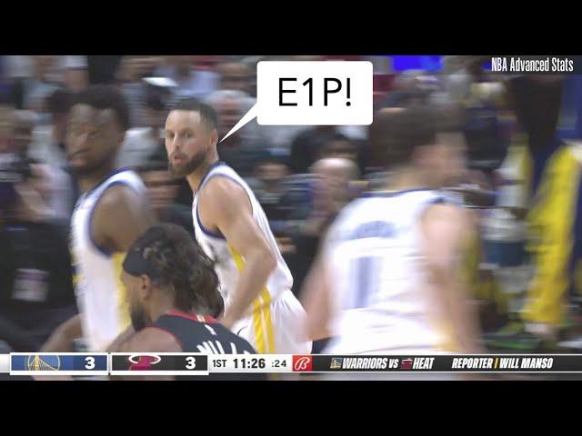 Explain: Steph Curry and Klay Thompson invert screens; Jonathan Kuminga's flying putback dunk