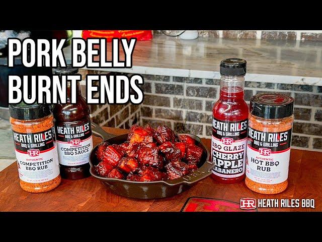 Smoked Cherry Apple Glazed Pork Belly Burnt Ends | Heath Riles BBQ