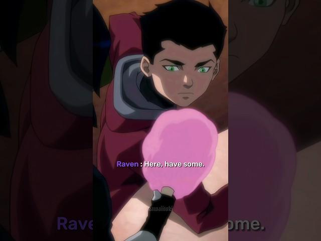 Damian Wayne tries Cotton candy for the first time  | #shorts #justiceleaguevsteentitans #raven