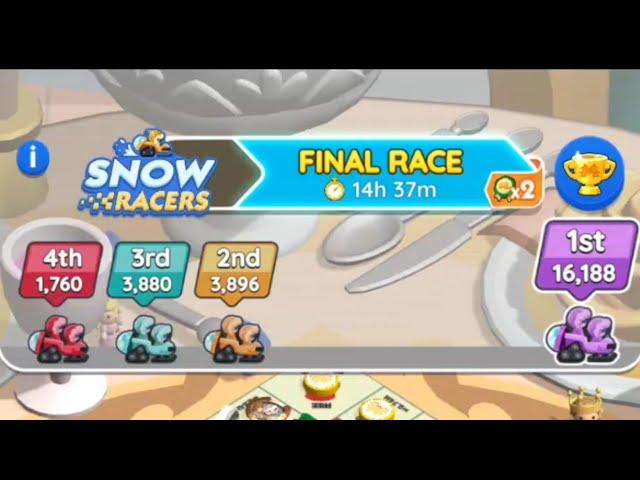 Final Race SNOW RACERS Monopoly Go | I have to do nothing  #monopolygo #snow #racers