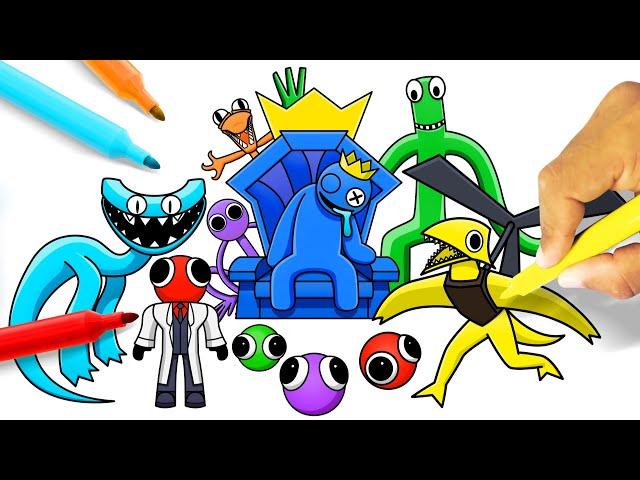 DRAWING and COLORING ALL RAINBOW FRIENDS Chapter 2 MONSTERS In ROBLOX - DRAWING RAINBOW FRIENDS 2