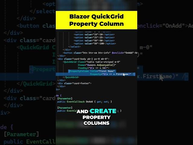 Quick Grid Property Columns - #blazor #dotnetcore