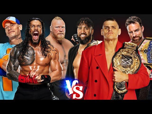 Team Roman Reigns Brock Lesnar John Cena VS Current Champions Ft Gunther Jey Uso LA Knight - WWE2K24