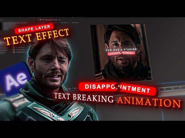 Shape Layer + Text Breaking Animation Tutorial | After Effects Guide
