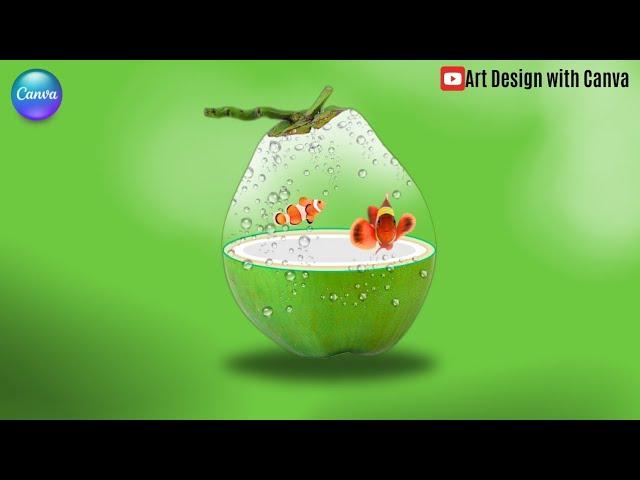 Photo Manipulation Canva Tutorial Half Coconut Transparent Effect