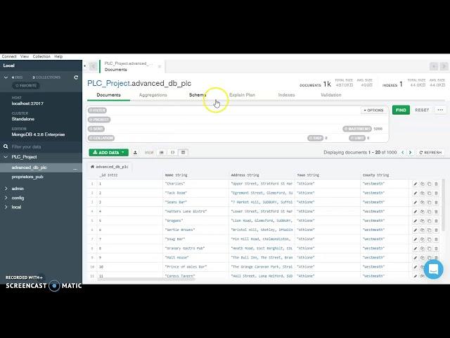 MongoDB Compass Aggregation: $project, $match, $group, $sort