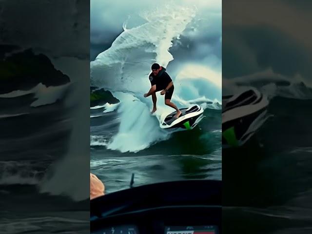 struggles of riding jetski in north sea (one of the guy falls) #subscribemychannel