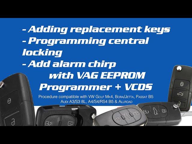 Best DIY guide: VCDS add replacement key fobs & program central locking. 97 - 05 VW mk4 & Audi S3 A4