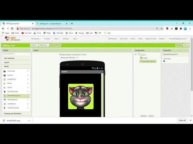 How to make a talking tom app using mit app inventor