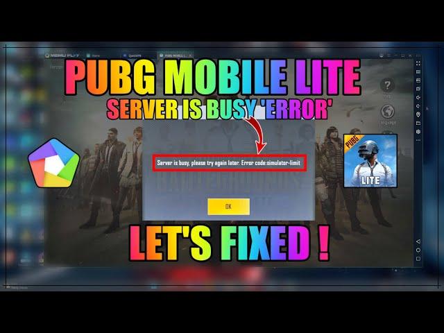 PUBG Mobile Lite Server is Busy "ERROR" ON Memu Emulator | let's Fixed