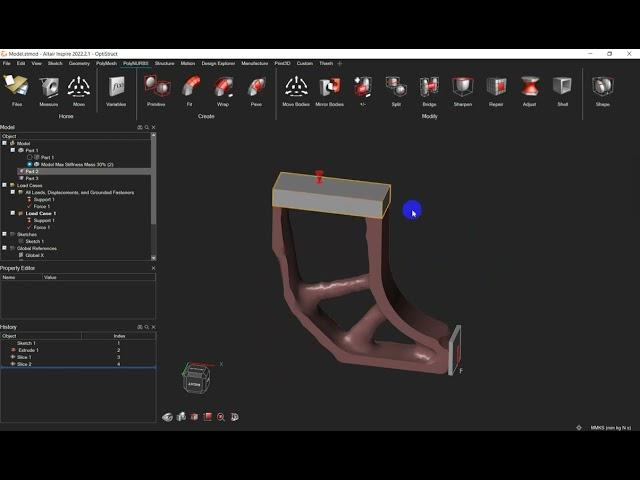 Inspire Structure and Studio: Topology optimization -Create Polynurbs Surface- Rendering