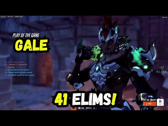 41 ELIMS!  GALE INSANE JUNKERQUEEN GAMEPLAY - OVERWATCH 2 SEASON 13