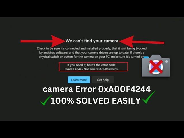 100% SOLVED - We can't find your camera Error 0xA00F4244 in Windows 10 / 11 | Camera Not working ?