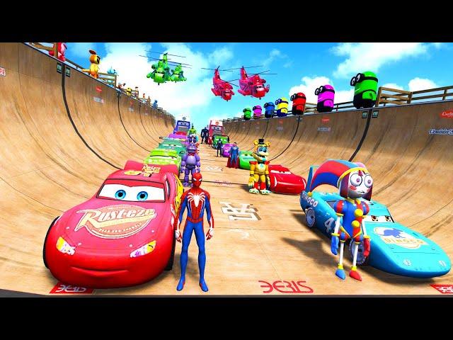 GTA V SPIDER-MAN 2, FIVE NIGHTS AT FREDDY'S, POPPY PLAYTIME CHAPTER 3 Join in Epic New Stunt Racing