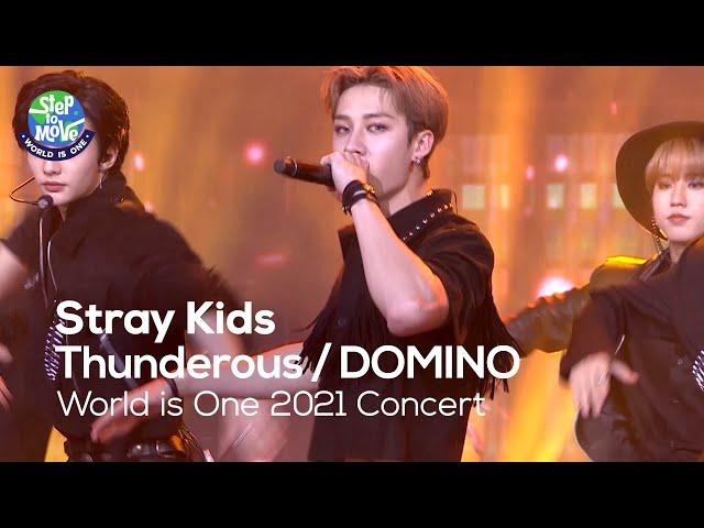 (ENG sub) Stray Kids (스트레이키즈) - 소리꾼(Thunderous), DOMINO [World is One 2021 CONCERT - 화제의 무대 다시보기]