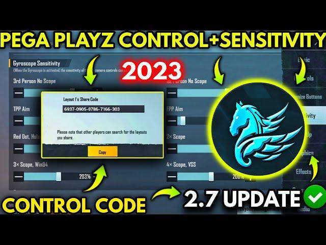 (2023) Pega Playz New 2.7 Sensitivity Code /Pega Playz Control Code | PUBGM/BGMI