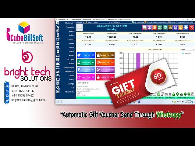 Bright tech Solutions | iCube Billsoft GST Billing Software | Automatic Gift voucher