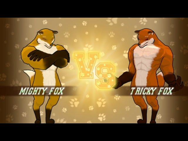 Mighty fox vs Tricky fox / fight of animals