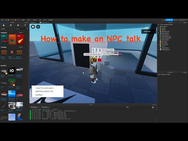 How to make an NPC talk in Roblox Studio (2024)