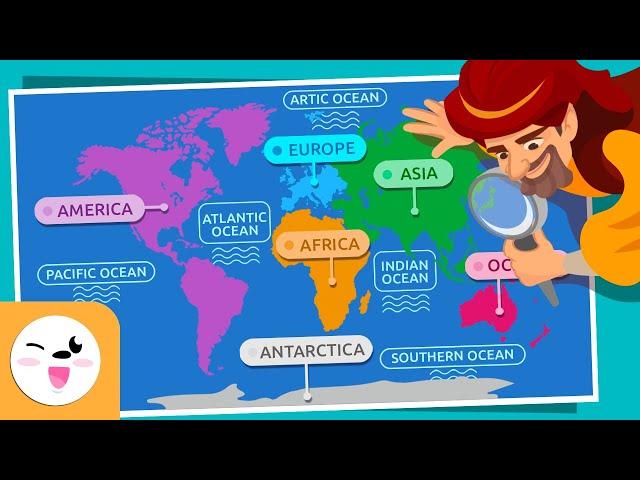 CONTINENTS and OCEANS for Kids | Compilation | How many continents and oceans are there?