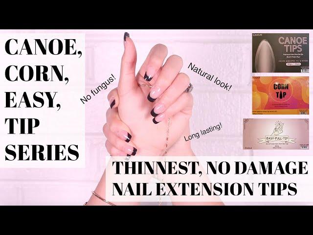 Nail Extension: DIAMI's Thinnest & NO Damage Canoe Tip Series Explained!