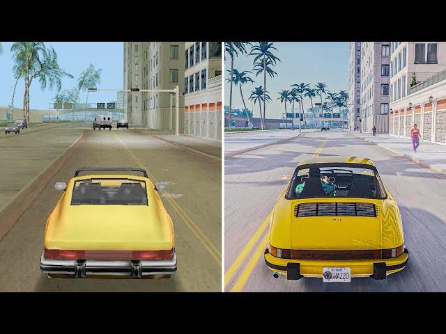 GTA: Vice City 2002 vs 2023 Remastered Comparison - GTA 6: Vice City 2 Concept [GTA 5 PC Mod]