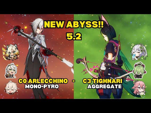 C0 Arlecchino Hypercarry & C3 Tighnari Aggregate | NEW Spiral Abyss 5.2 | Genshin Impact