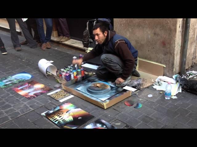 amazing spray paint art Rome Italy