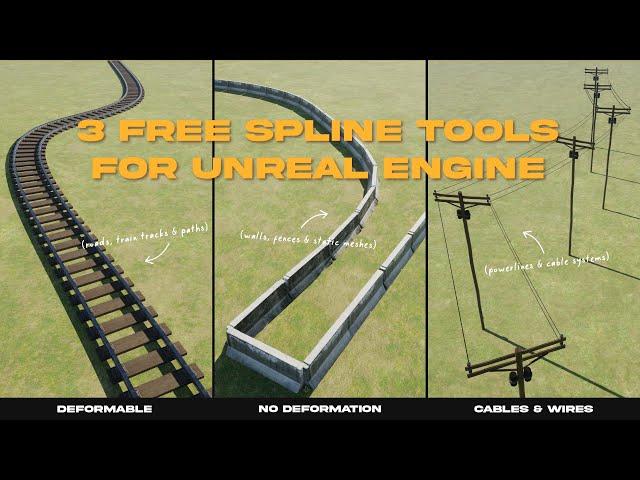 3 FREE Spline Tools for Unreal Engine (Build Roads, Tracks or Powerlines)