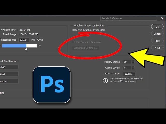 Fix Photoshop Graphics Processor Not Detected | How To Solve graphics processor Settings Missing 