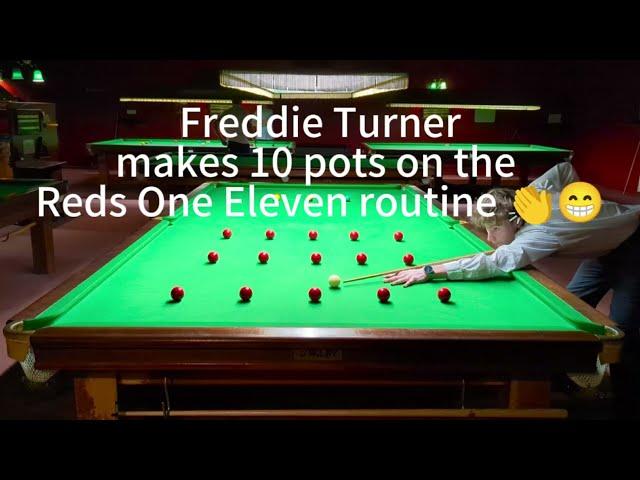 REDS ONE ELEVEN - Cuestars Academy member Freddie Turner makes his best score of 10 reds 