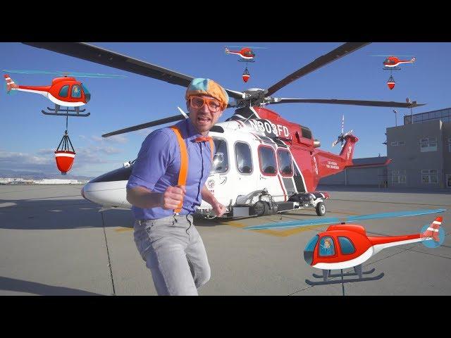 Blippi Firefighting Helicopter | Learn Machines for Kids with Songs for Children | Blippi Toys