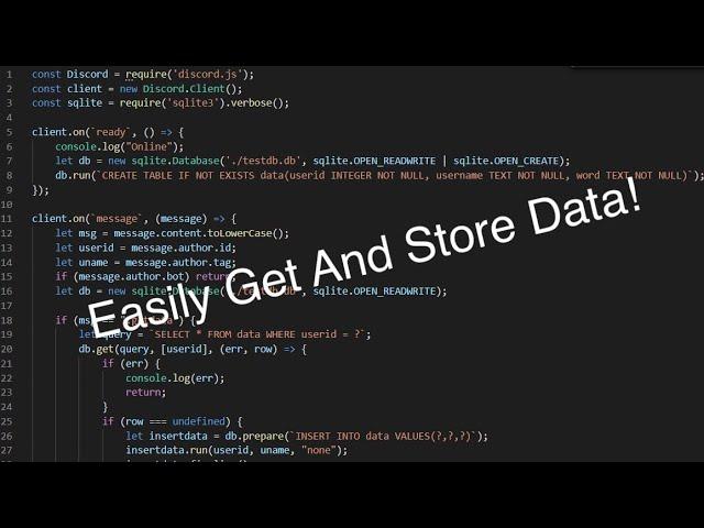 SQLite Databases Tutorial In Discord.js (JS & SQL 2020)