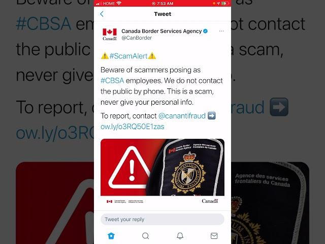 Canada Border Services Agency (CBSA) Warns About Possible Scams Using Its Name- Be Careful