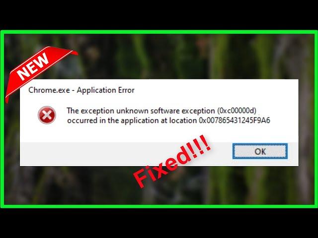 The Exception Unknown Software Exception (0xc00000d) - Application Error - Windows 11/10/8/7 - 2022