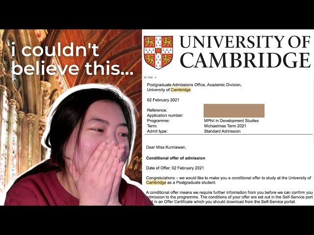 I'M DOING MY MASTERS AT CAMBRIDGE *emotional!!* (international student )