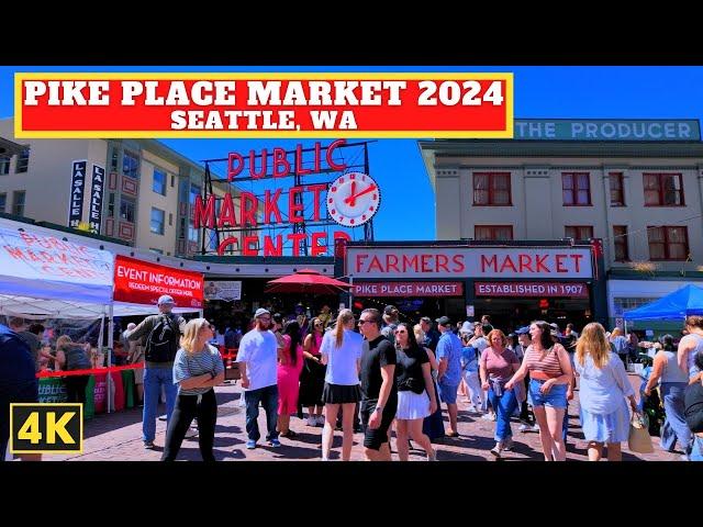 Seattle, Washington PIKE PLACE MARKET | 4K Walking Tour 2024 