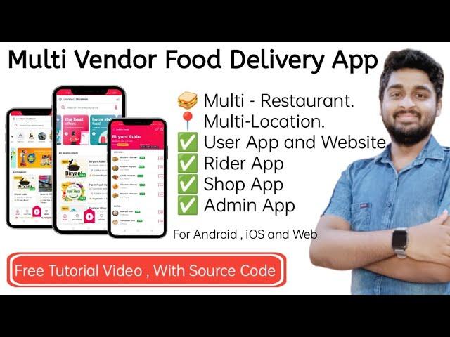 How to make a multi vendor Food delivery app | Food ordering app like zomato, Free tutorial in Hindi