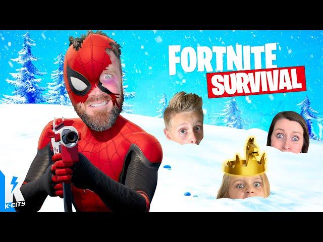 Winter Survival Challenge in FORTNITE (Spider-Man Pt 2)! K-CITY GAMING