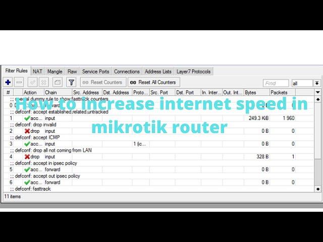 Increase internet speed || MikroTik router || Filter rules