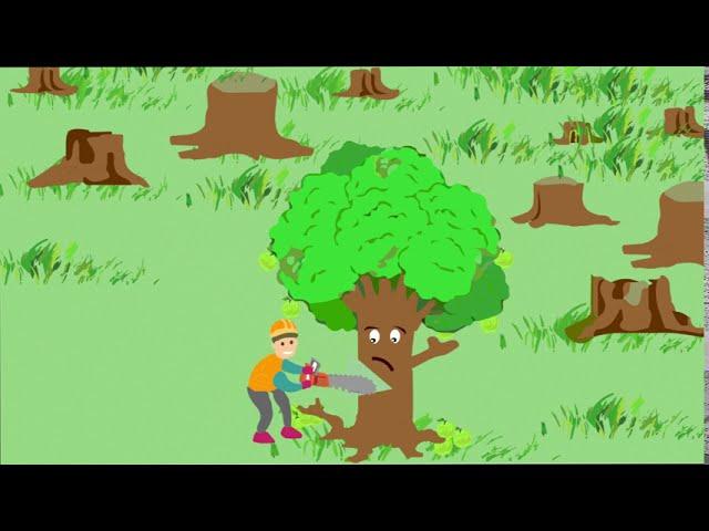 cutting tree-animation film