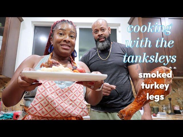 NEW SHOW: COOKING WITH THE TANKSLEYS | Smoked Turkey Legs | That Chick Angel TV